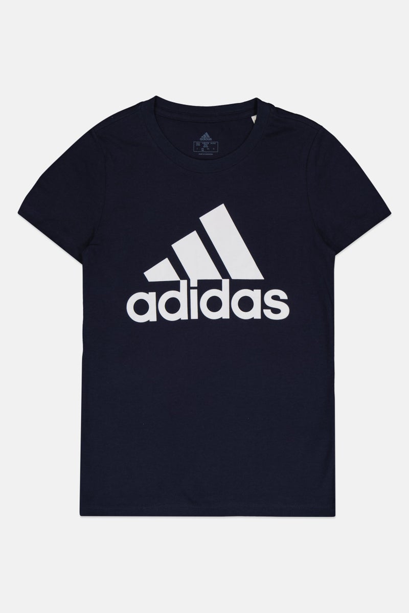 Adidas Women Sportswear Fit Short Sleeve Training T-Shirt, Navy - Image 2